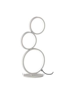 Lámpara de sobremesa LED blanca con círculos Rondo de Trio Lighting | LeonLeds Iluminación