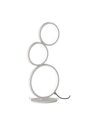 Lámpara de sobremesa LED blanca con círculos Rondo de Trio Lighting | LeonLeds Iluminación