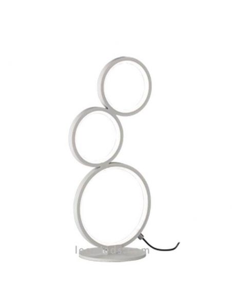 Lámpara de sobremesa LED blanca con círculos Rondo de Trio Lighting | LeonLeds Iluminación