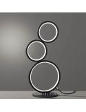 Lámpara de sobremesa LED negra con círculos Rondo de Trio Lighting | LeonLeds Iluminación