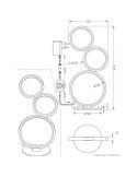 Dimensiones Lámpara de sobremesa LED con circulos Rondo de Trio Lighting | LeonLeds Iluminación