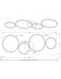 Dimensiones Plafón LED moderno grande Rondo de Trio Lighting | LeonLeds Iluminación
