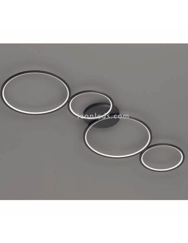 Plafón LED moderno negro grande Sorrento | LeonLeds Iluminación