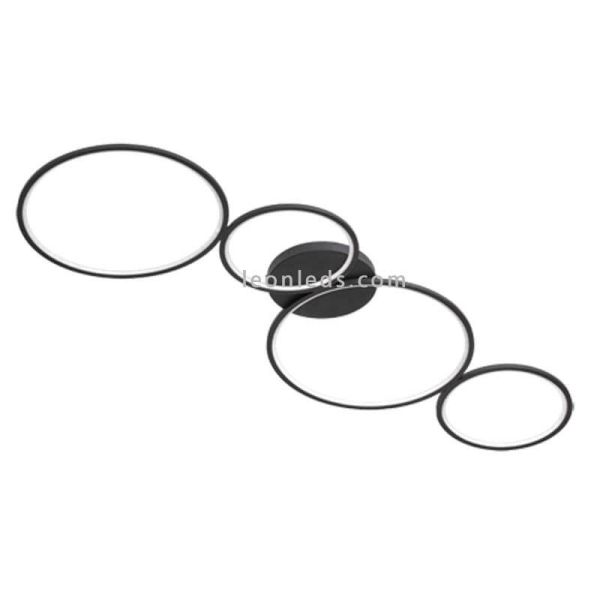 Plafón LED con circulos Rondo negro | LeonLeds iluminación