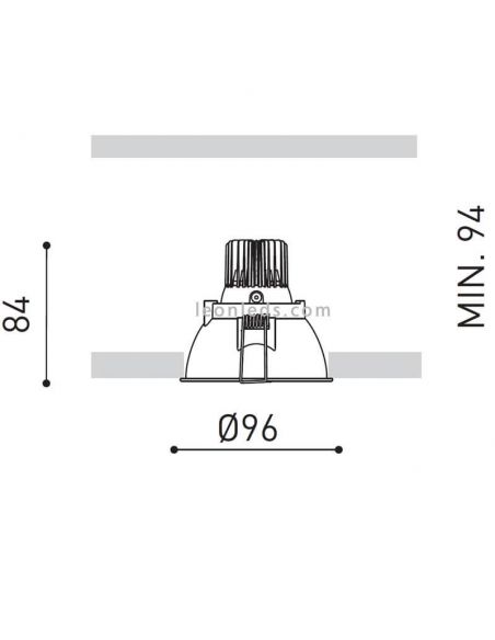 Dimensions Spot encastrable à LED Gap by ArkosLight | Éclairage LeonLeds