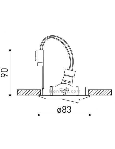 Dimensions Anneau ajustable Basic Tilt ArkosLight | Éclairage LeonLeds