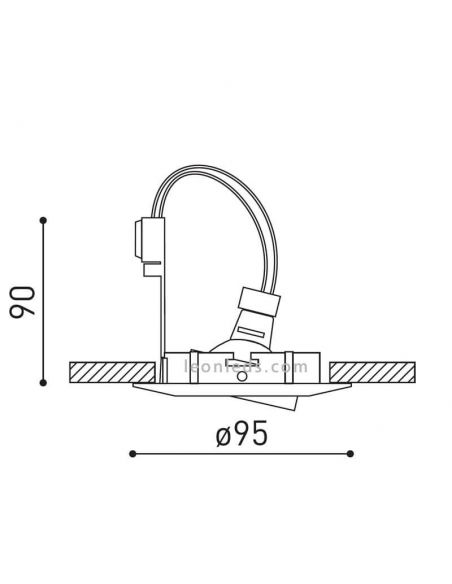 Dimensiones Aro Basculante Basic Tilt Extra de ArkosLight | LeonLeds Iluminación