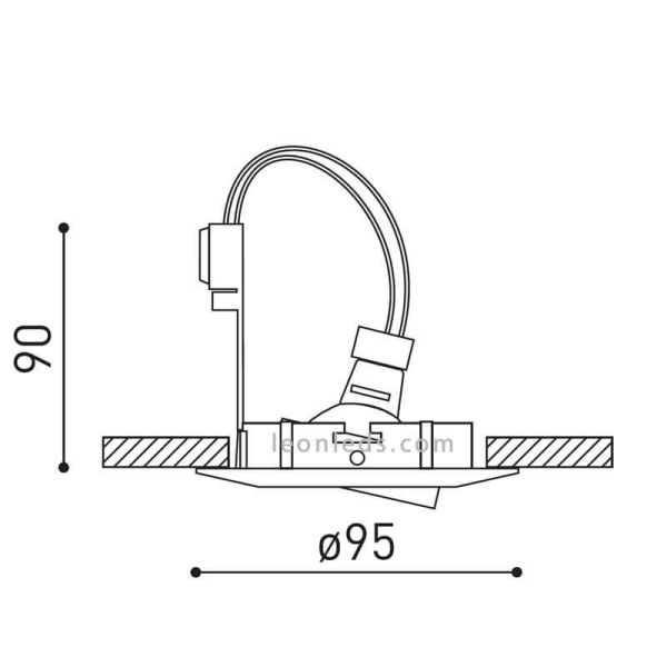 Dimensions Cerceau inclinable Basic Tilt Extra de ArkosLight | Éclairage LeonLeds