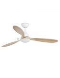 Ventilador de techo LED Blanco y Madera Poros | LeonLeds Iluminación