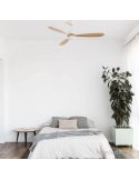 Ventilador de techo LED Blanco y Madera Poros | LeonLeds Iluminación