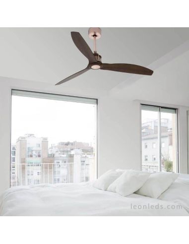 Deckenventilator Nussbaum und Kupfer...