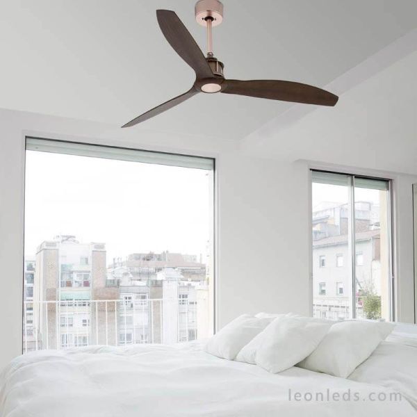 Deckenventilator Nussbaum und Kupfer...