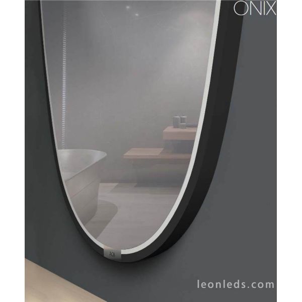 Espejo LED negro grande 58W Onix ACB Iluminación | LeonLeds Iluminación