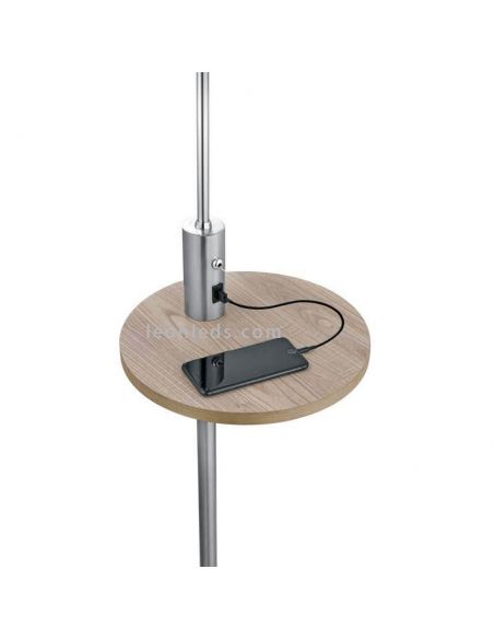 Candeeiro de chão com USB Claas Trio Lighting | Leon Iluminação LED