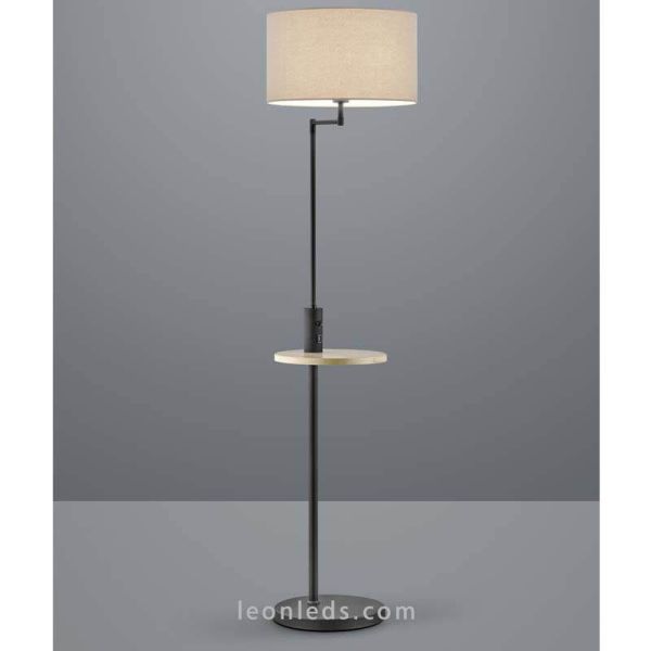 Lámpara de pie con mesita Claas con puerto USB de Trio Lighting | LeonLeds ILuminación