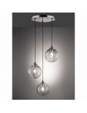 Lámpara de techo cristal moderna Smooke Clooney de Trio Lighting | LeonLeds Iluminación