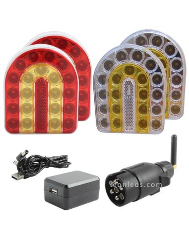 Kit Pilotos Traseros y Delanteros LED Inálambricos Magneticos Connix  | LeonLeds Iluminación