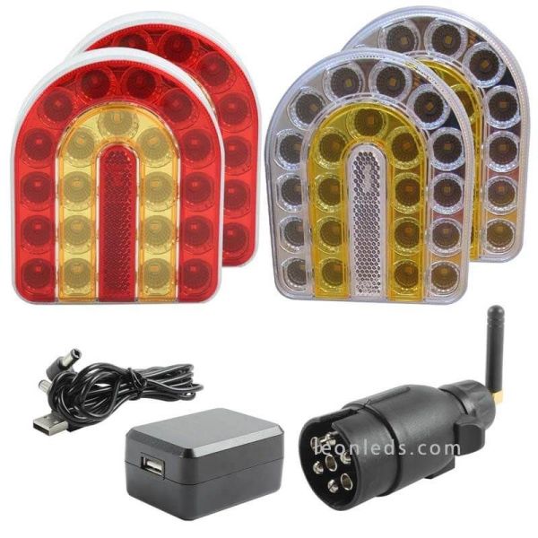 Kit Pilotos Traseros y Delanteros LED Inálambricos Magneticos Connix  | LeonLeds Iluminación