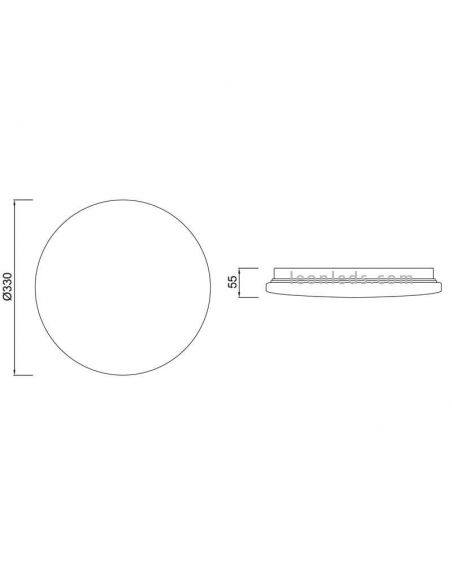 Dimensões plafon LED redondo 24W Zero II 5945 de Mantra Iluminación | Leon Iluminação LED