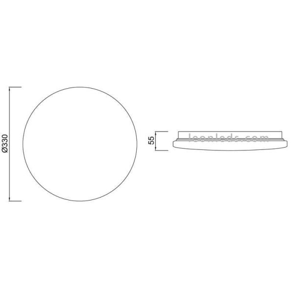 Dimensions plafonnier LED rond 24W Zero II 5945 de Mantra Iluminación | Éclairage LeonLeds