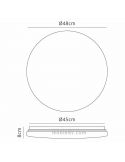Dimensiones plafón LED redondo 48Cm Zero II 5942 | LeonLeds Iluminación