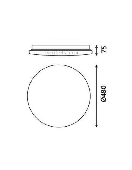 Dimensions Plafonnier LED avec télécommande Zero Smart 5946 | Éclairage LeonLeds