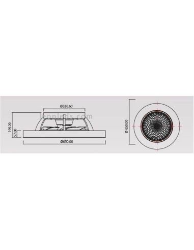 Dimensiones Plafón Ventilador LED Madera Tibet 7126 | LeonLeds Iluminación