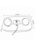 Medidas Mini Puente LED magnetico Ambar con conector de mechero NR65 TA1 Agropar | LeonLeds Iluminación