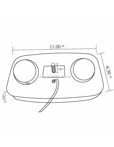 Medidas Mini Puente LED magnetico Ambar con conector de mechero NR65 TA1 Agropar | LeonLeds Iluminación