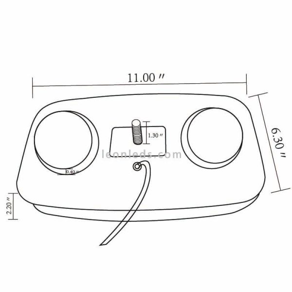 Medidas Mini Puente LED magnetico Ambar con conector de mechero NR65 TA1 Agropar | LeonLeds Iluminación