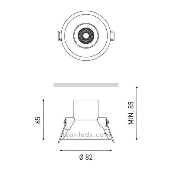Medidas Shot Light M 5W Blanco de ArkosLight | LeonLeds