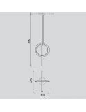 Dimensiones Lámpara de techo aros LED KiteSurf 48W 7141 7191 Mantra | LeonLeds Iluminación