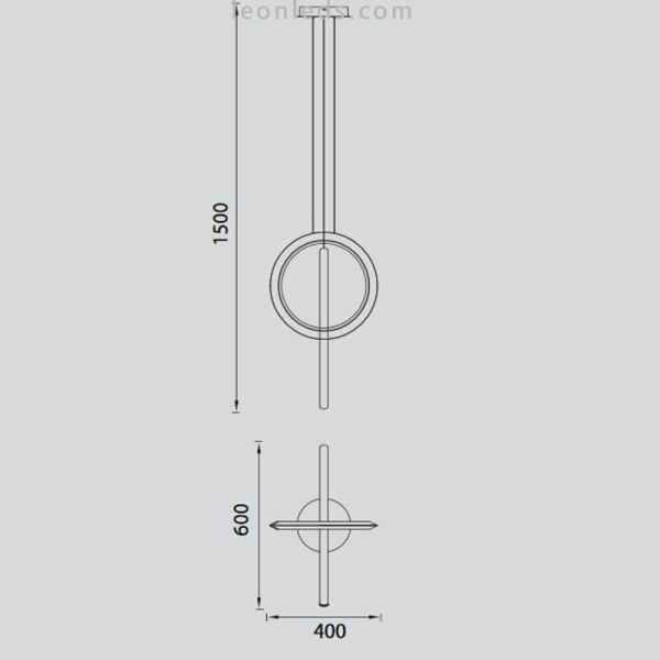 Dimensiones Lámpara de techo aros LED KiteSurf 48W 7141 7191 Mantra | LeonLeds Iluminación