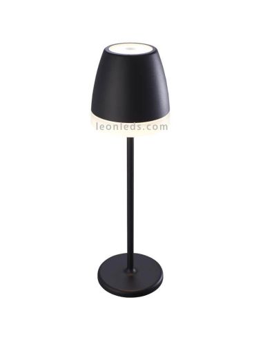 Lámpara de mesa para exterior negra LED 2,2W 38cm IP54 con batería y  regulable