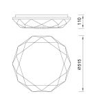 Dimensiones Plafón LED Diamante Mantra | LeonLeds Iluminación