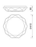 Dimensões Plafon Diamante Mantra LED | Leon Iluminação LED