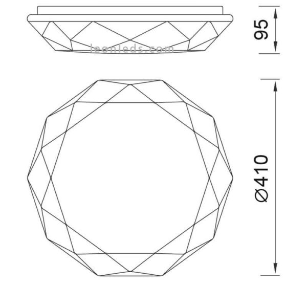 Dimensions Plafonnier LED Diamante Mantra | Éclairage LeonLeds