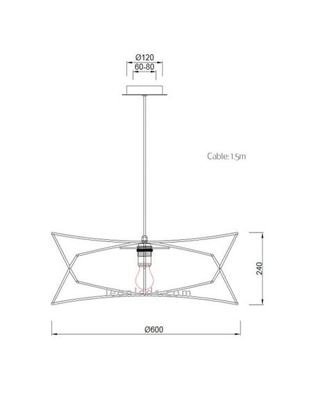 Dimensiones Lámpara de techo de Exterior grande Polinesia 7130 Mantra | LeonLeds Iluminación