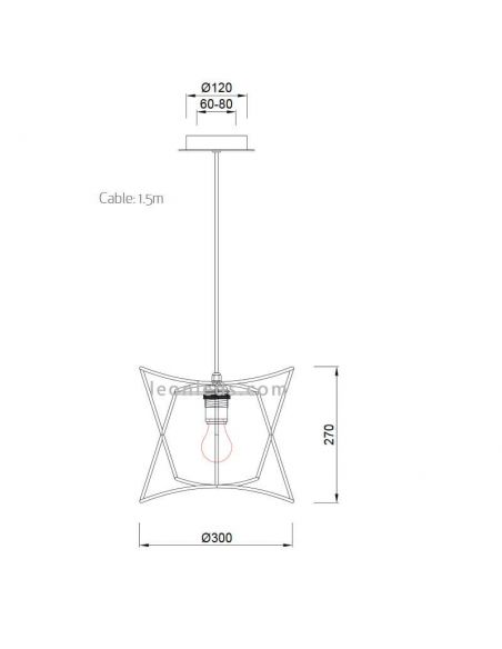 Dimensões Luminária pendente moderna polinésia 7131 Mantra | Leon Iluminação LED