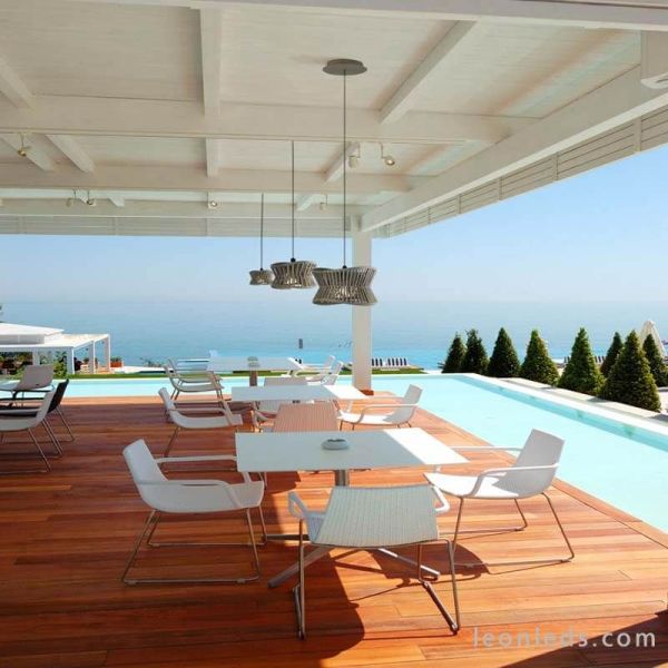 Lámpara colgante de Exterior moderna Polinesia 7131 Mantra | LeonLeds Iluminación