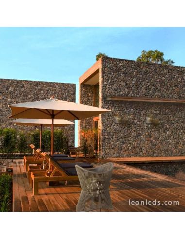 Aplique de exterior moderno Polinesia Beige Oscuro 7133 | LeonLeds Iluminación