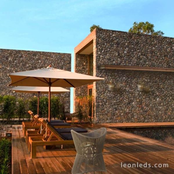 Aplique de exterior moderno Polinesia Beige Oscuro 7133 | LeonLeds Iluminación