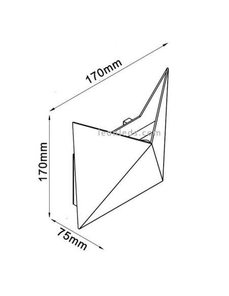 Dimensions Applique d'extérieur LED moderne Triax Mantra | Éclairage LeonLeds