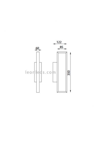 Dimensions Mantra 7175 Durban Applique LED noire | Éclairage Léonleds