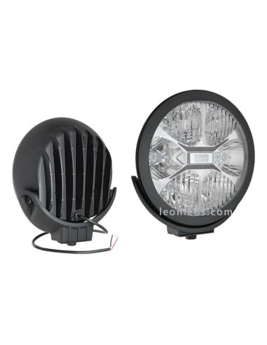 Faro LED redondo negro Homologado Fervor 220 50 candelas | LeonLeds Iluminación
