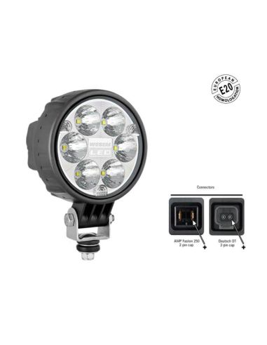 Farol Redondo Com Conector 6 LEDs 12-24V -E20 Aprovado- | Leon Iluminação LED