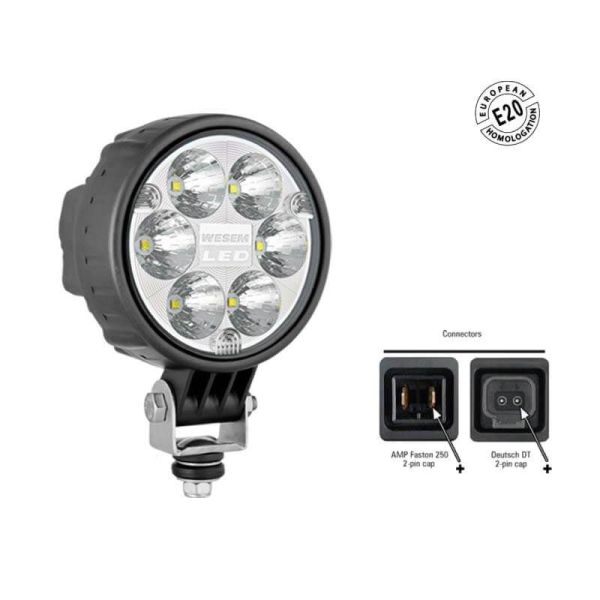 Faro Redondo Con Conector 6 LEDs 12-24V  -Homologado E20- | LeonLeds Iluminación
