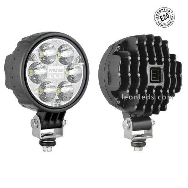 Faro Redondo Con Conector 6 LEDs 12-24V  -Homologado E20- | LeonLeds Iluminación