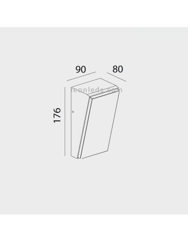 Dimensiones Aplique LED de exterior moderno Solden 7073 7072 Mantra | LeonLeds Iluminación