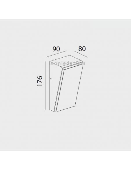 Dimensões Aplique moderno LED para exteriores Solden 7073 7072 Mantra | Leon Iluminação LED
